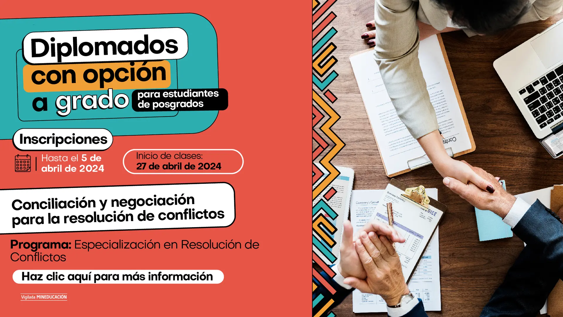 Diplomado con opción a grado para estudiantes de los programas de posgrados (especializaciones) 2024