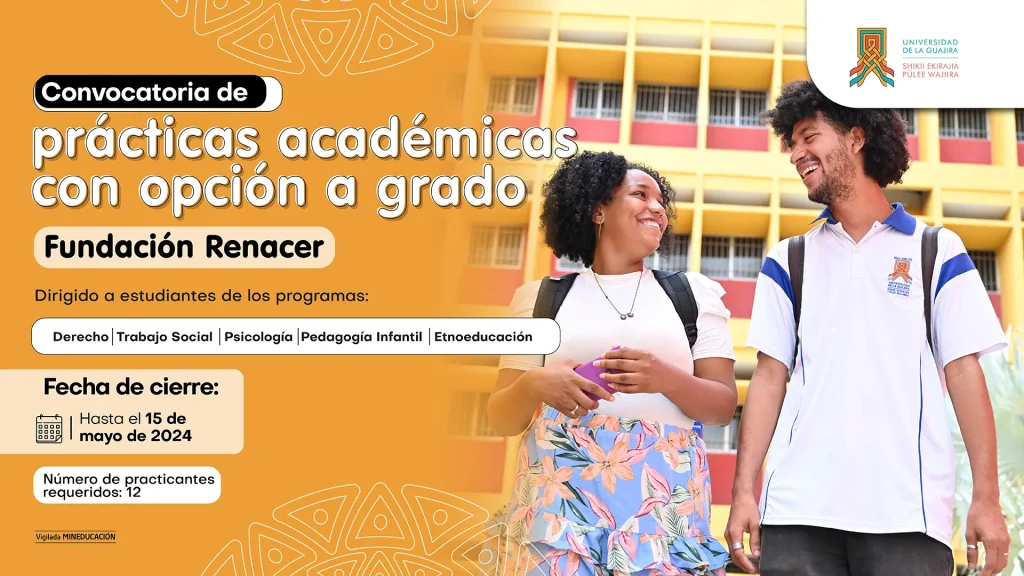 Convocatoria de prácticas académicas con opción a grado Fundación Renacer