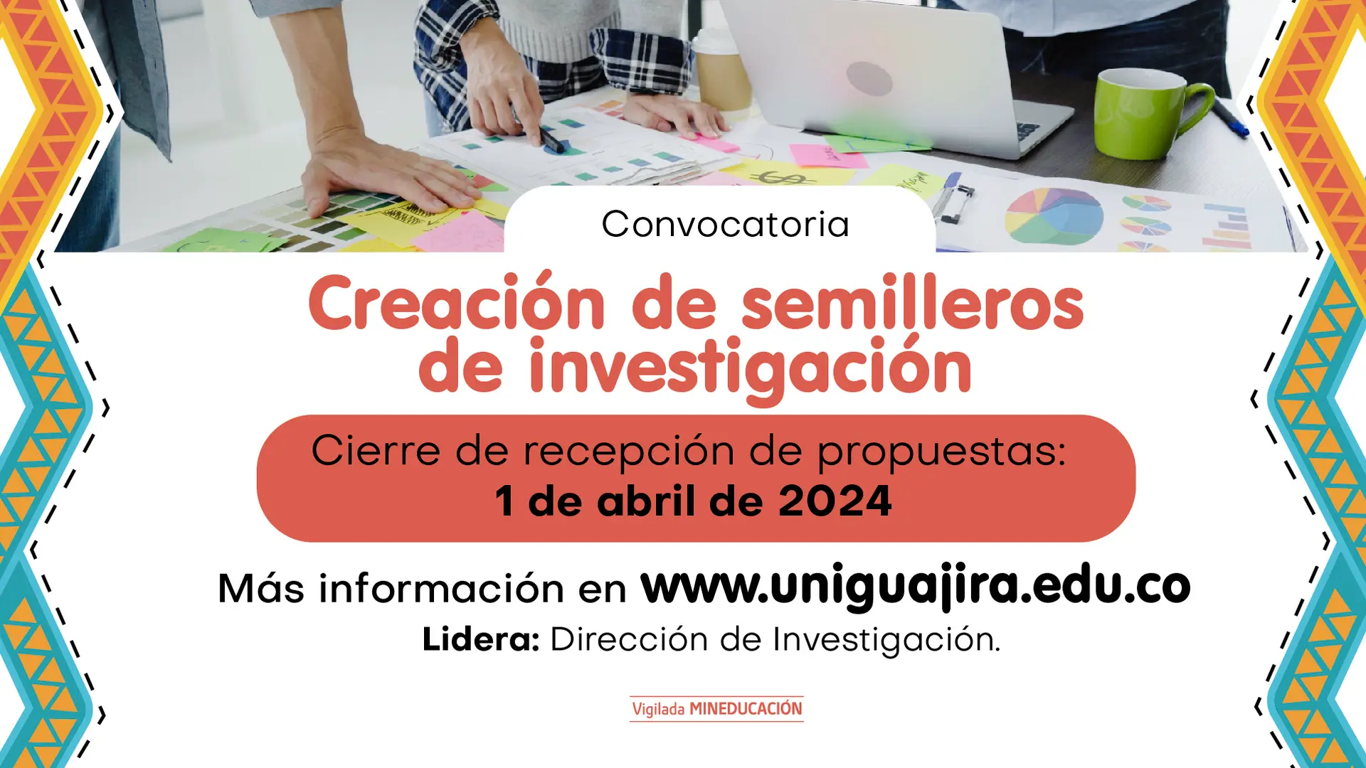 imagen de la Convocatoria: Creación de semilleros de investigación 2024-1 - Uniguajira