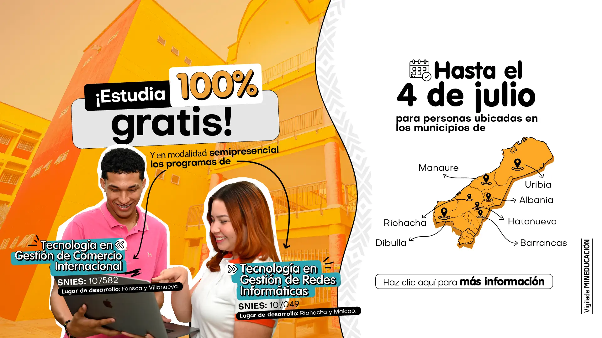 Estudia en Uniguajira 100 % gratis y en modalidad virtual