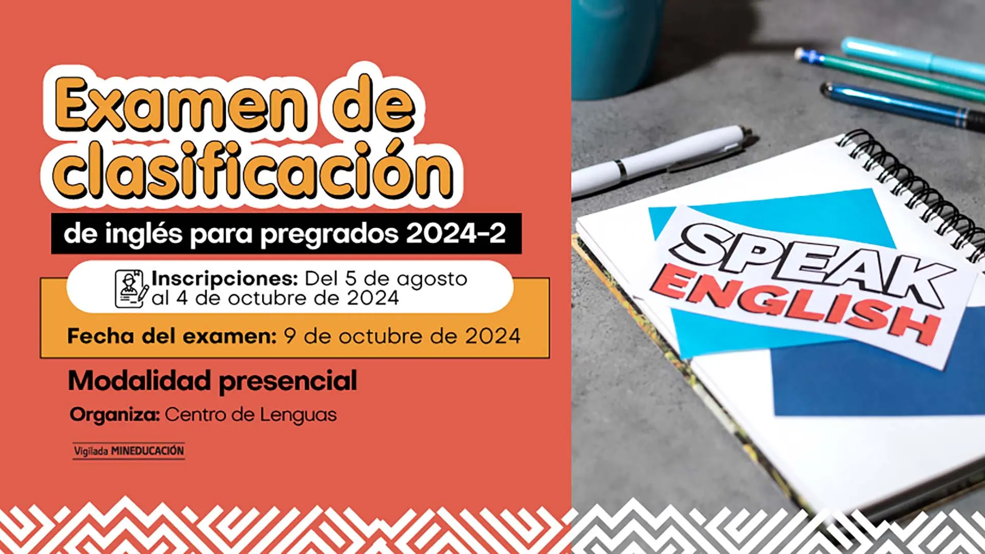 Examen de clasificación de inglés para pregrado 2024-2