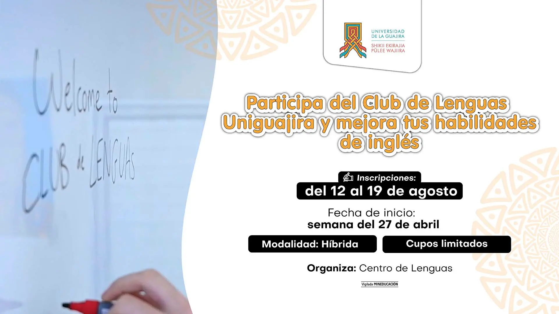 Participa del Club de Lenguas Uniguajira y mejora tus habilidades de inglés