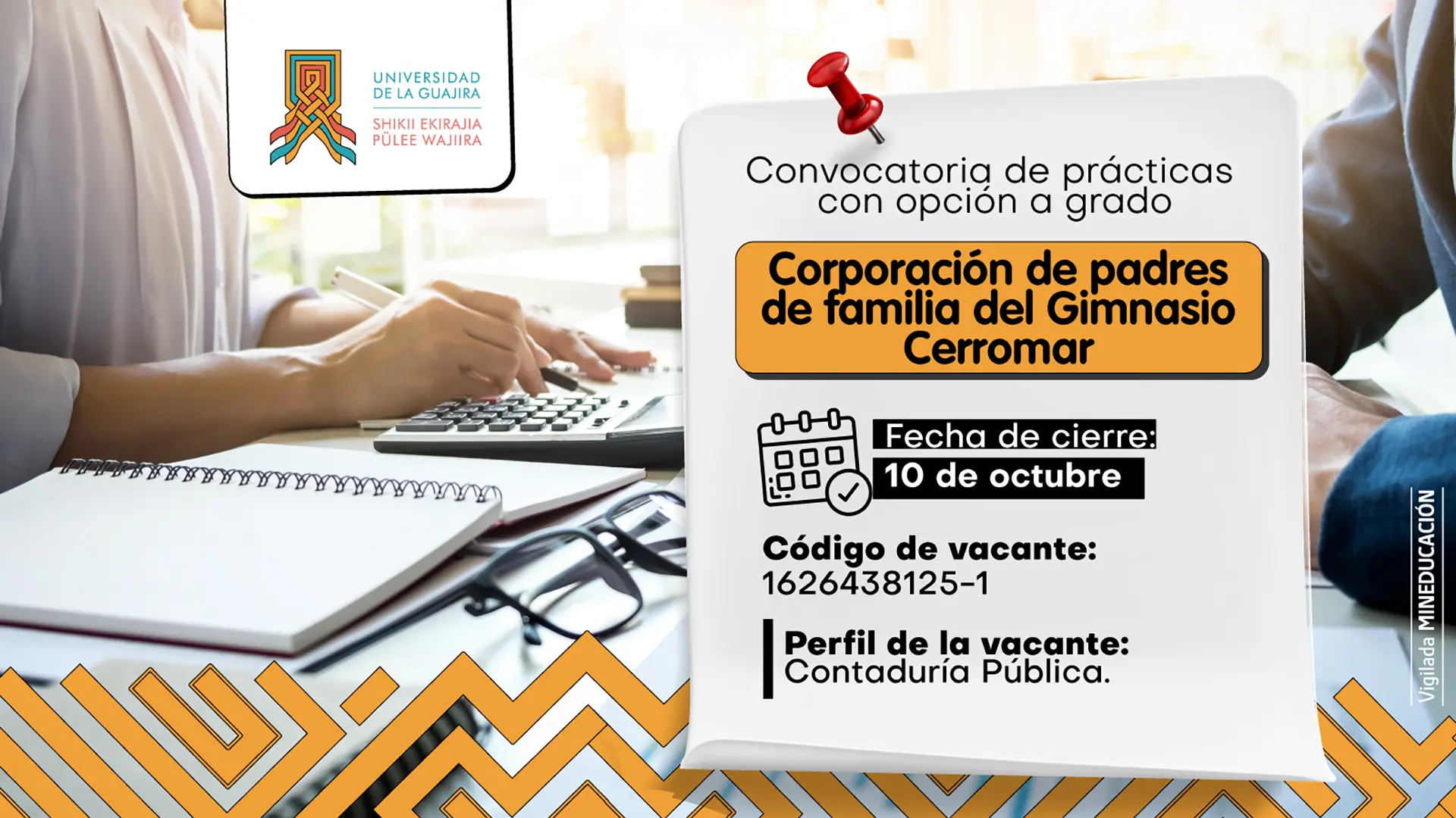 Convocatoria de Prácticas con Opción a Grado - Corporación de padres de familia del Gimnasio Cerromar