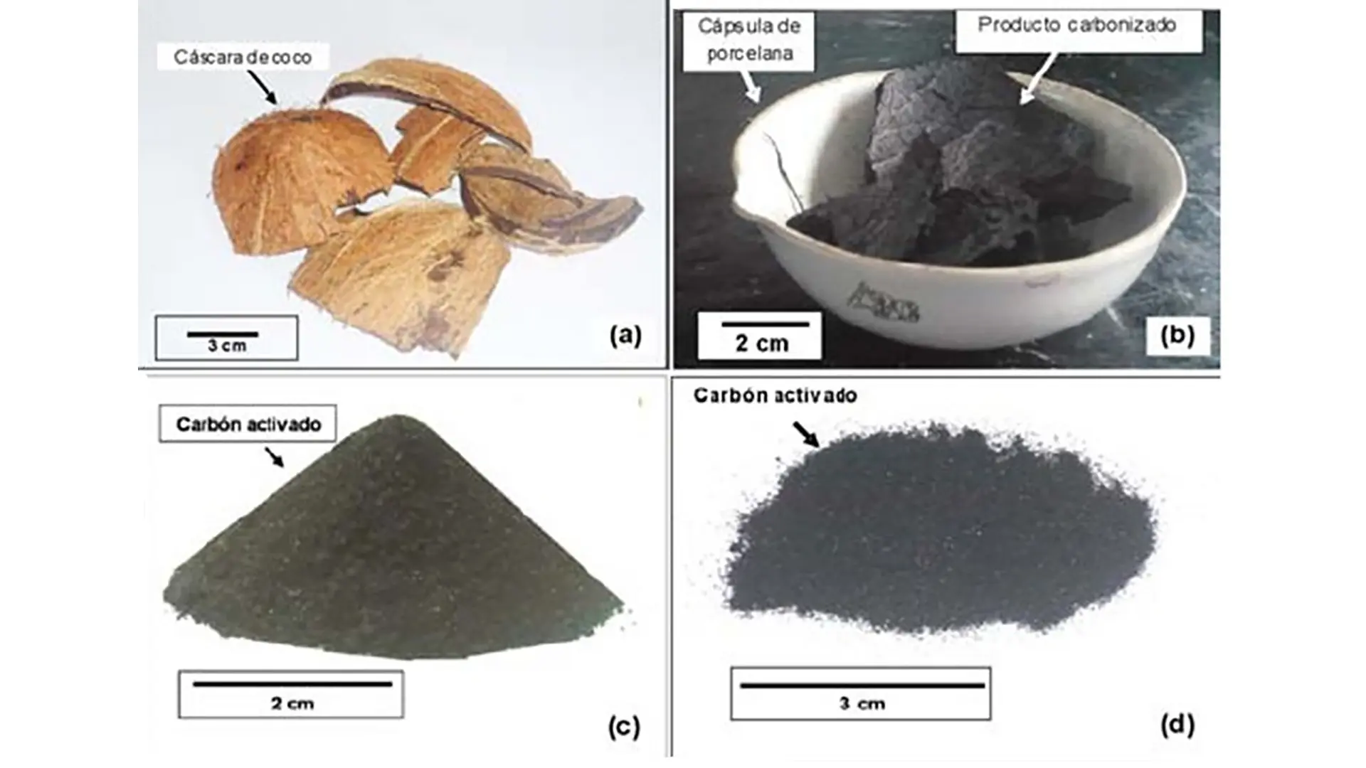 Proceso de preparación del Carbón Activado de cáscara de coco