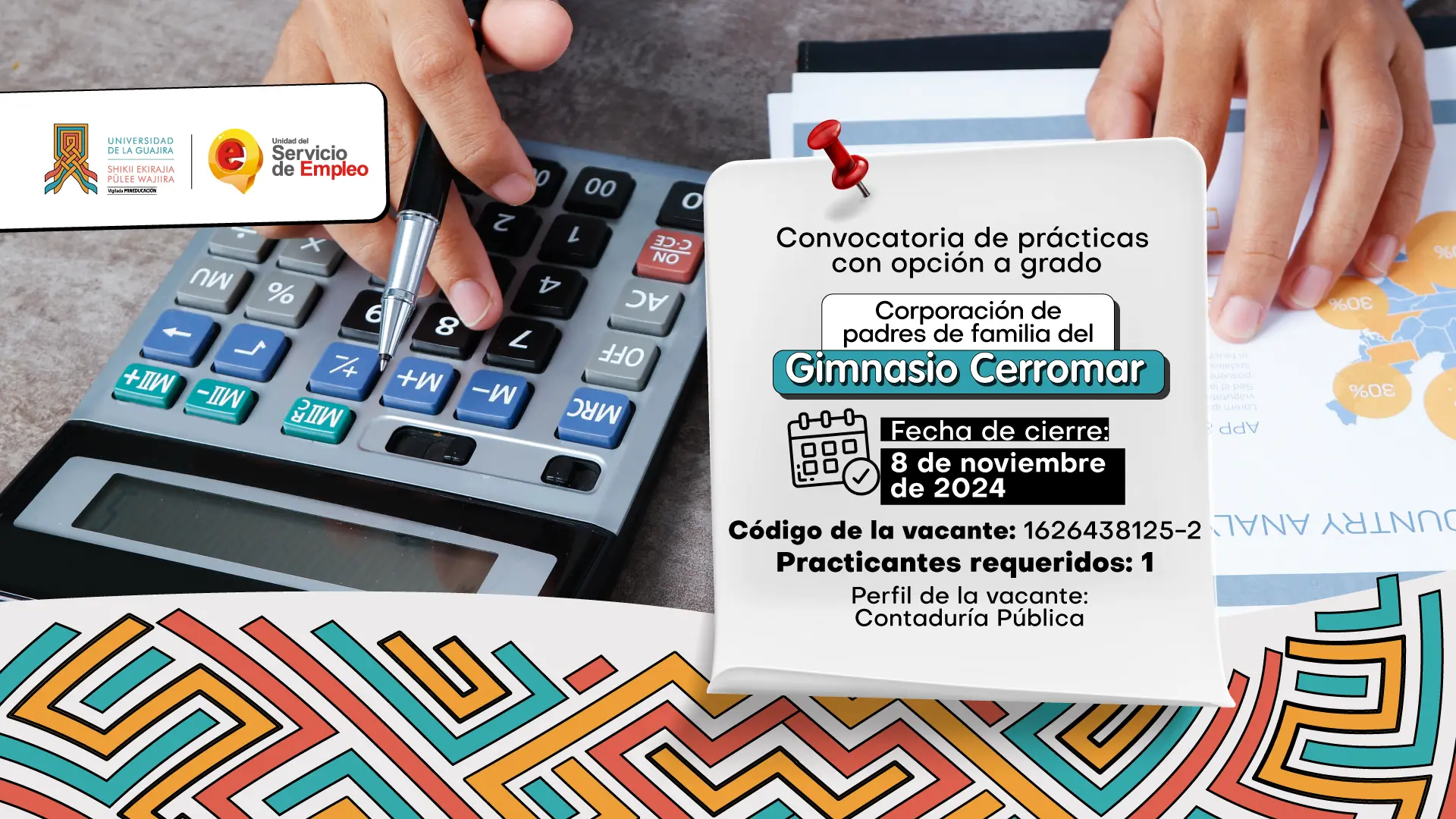 Convocatoria de Prácticas con Opción a Grado - Corporación de padres de familia del Gimnasio del Cerromar