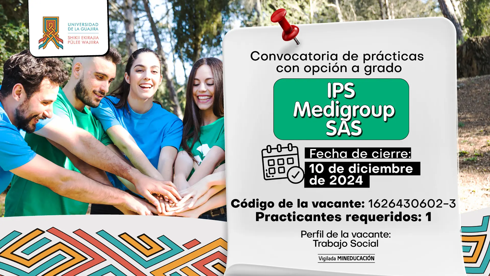 Convocatoria de Prácticas con Opción a Grado - Medigroup SAS