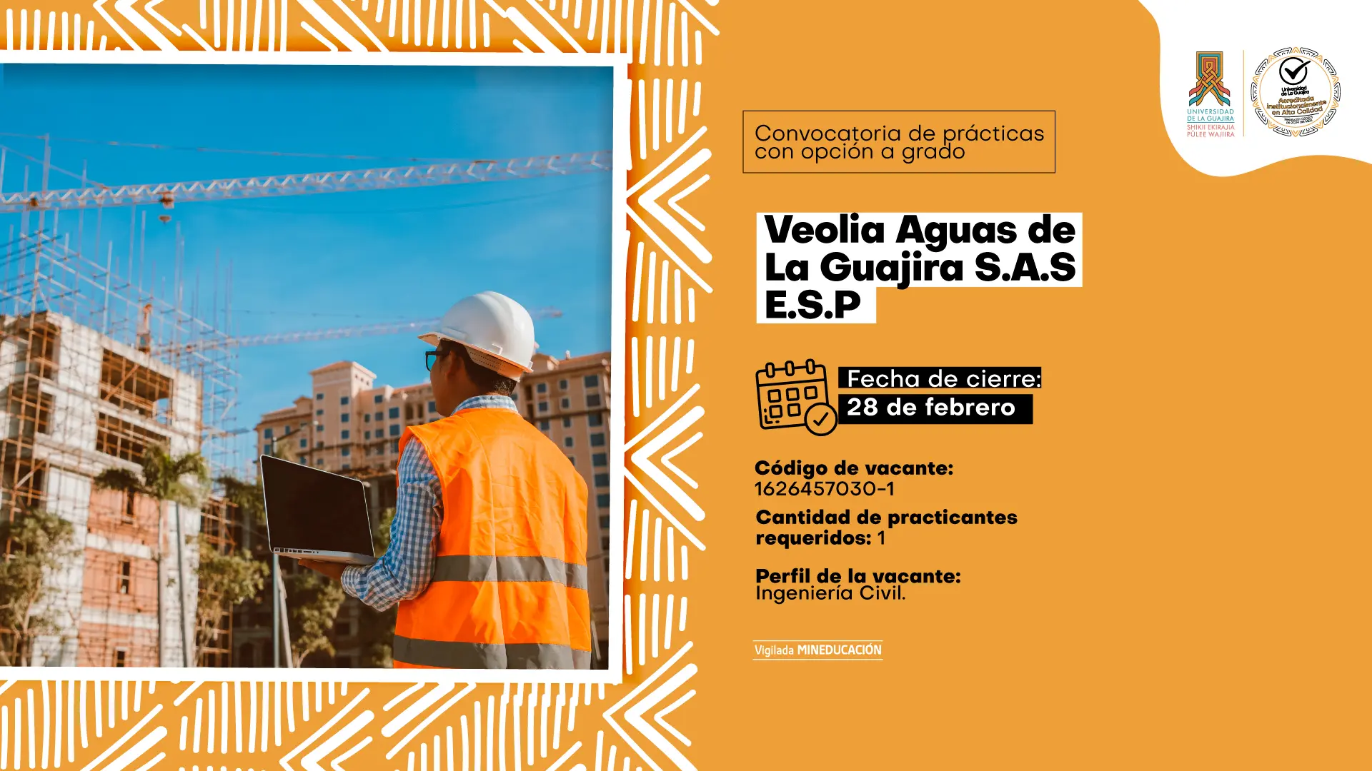 Convocatoria de Prácticas Académicas con opción a grado – Veolia Aguas de La Guajira S.A.S E.S.P