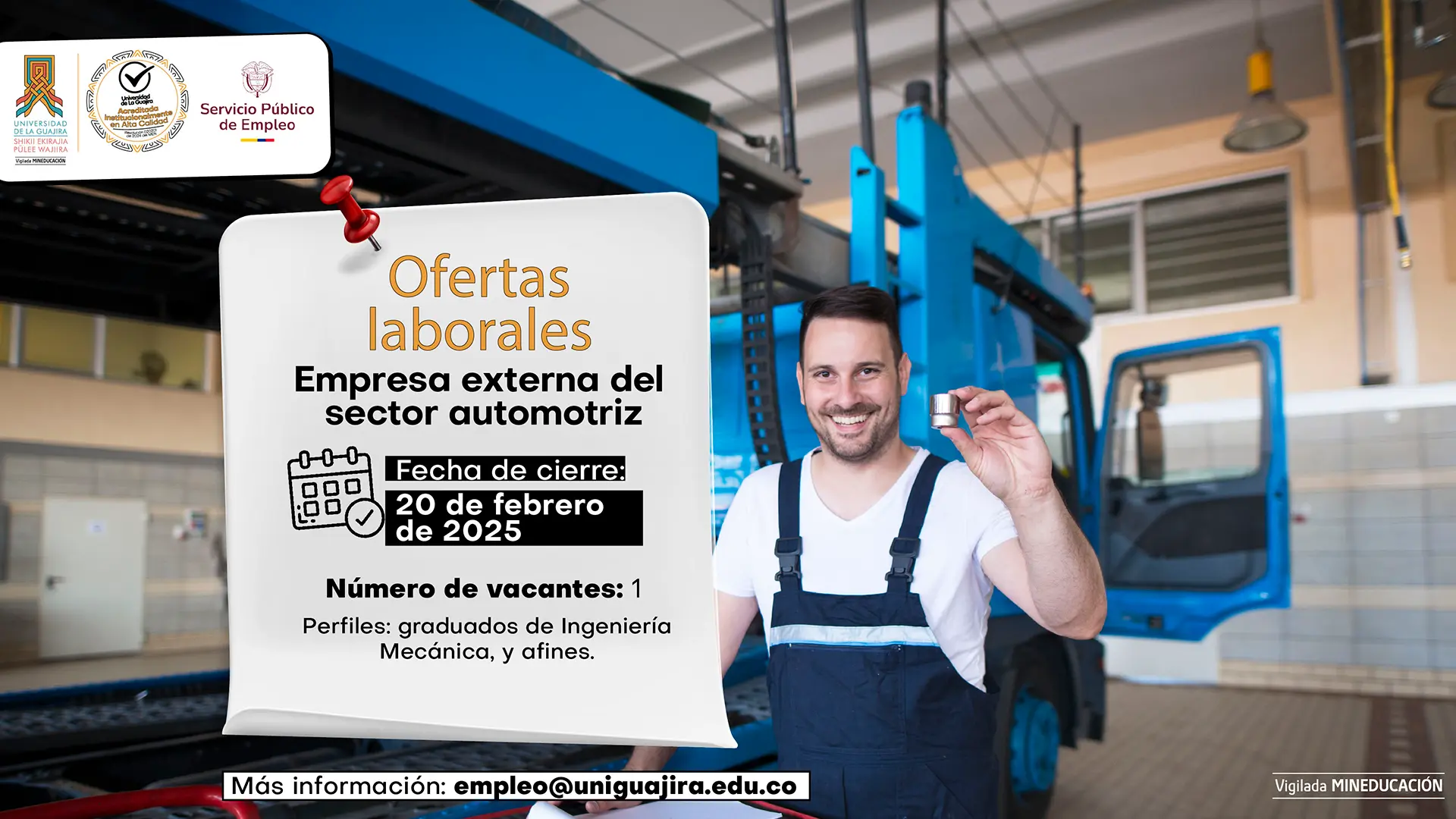 Oportunidad laboral : Director técnico de taller