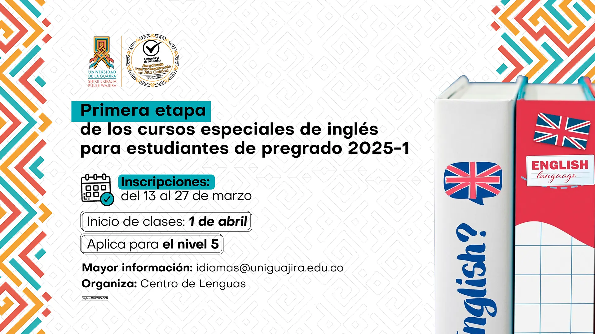Primera etapa de los cursos especiales de inglés para estudiantes de pregrado 2025-1