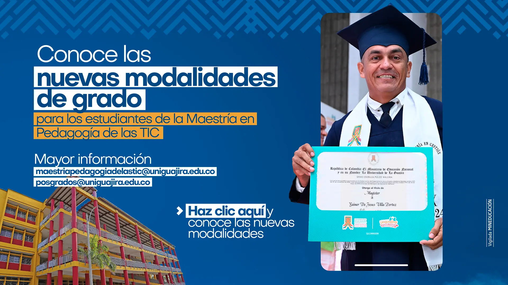 Conoce las nuevas modalidades de grado para los estudiantes de la Maestría en Pedagogía de las TIC