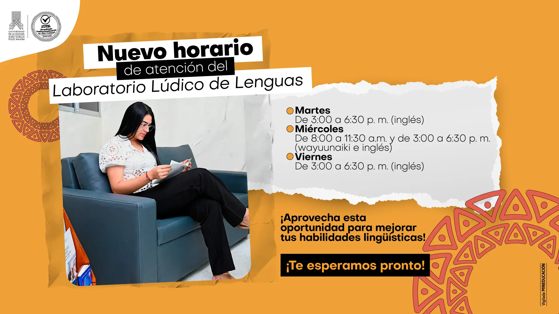 Nuevo horario de atención del Laboratorio Lúdico de Lenguas