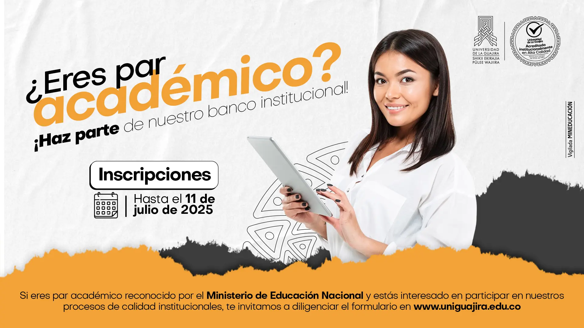 Convocatoria para hacer parte del Banco de Pares Académicos de Uniguajira